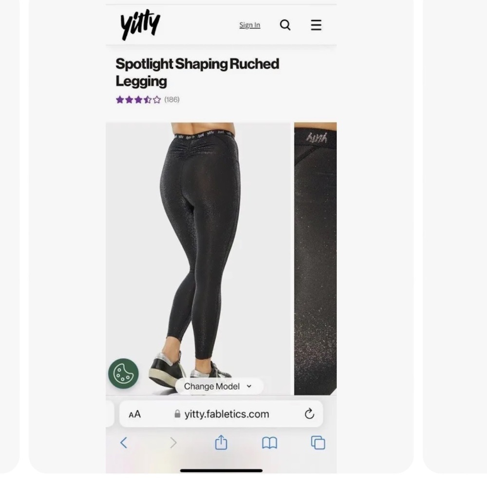 FABLETICS SPOTLIGHT RUCHED LEGGINGS NWT